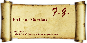 Faller Gordon névjegykártya